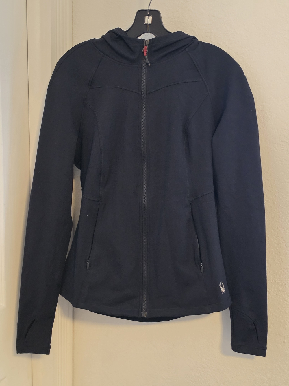 Women's Black Hooded Zip Jacket - Spyder
